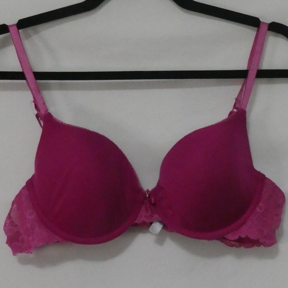 JACOB | 38 B | Vibrant Pink Lace Detail Underwire Bra